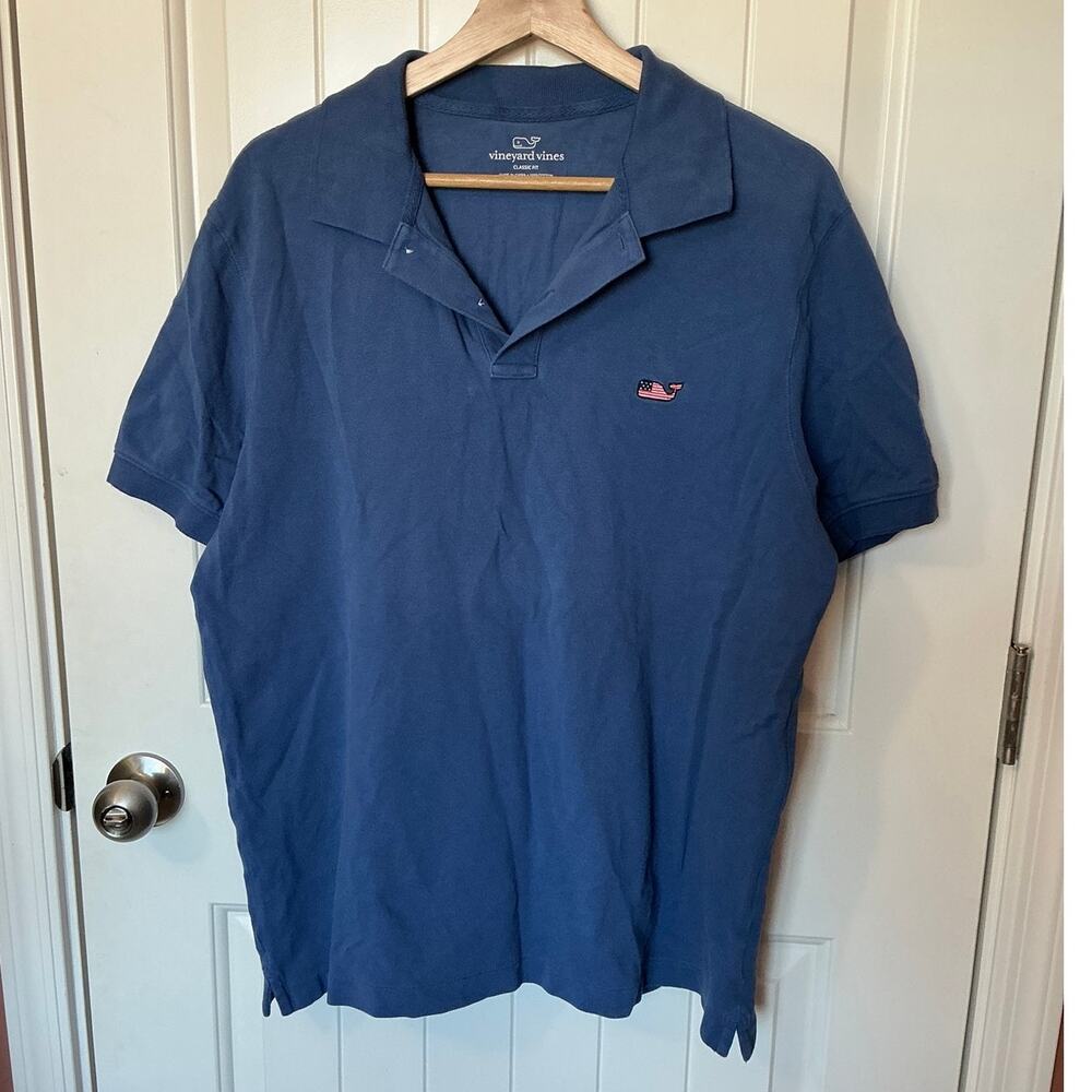 Vineyard Vine Classic Fit Men's Polo Shirt Medium Blue